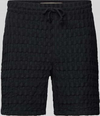 Only & Sons Regular Fit Sweatshorts mit Strukturmuster Modell TEL BRADDOCK in Black, Gr&ouml;&szlig;e L