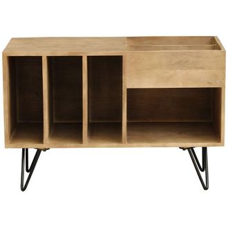 Miliboo Miliboo - Aparador De Almacenaje De Vinilos En Madera De Mango Y Metal 90 Cm Boogie