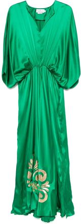 Themis.Z Abito lungo Iris in seta - Verde