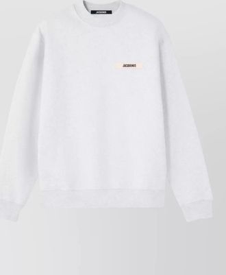 Jacquemus cotton logo-patch crewneck sweatshirt