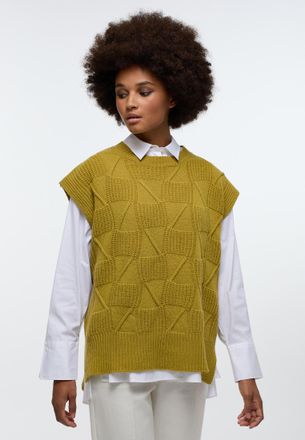 Eterna Pullunder ETERNA, Damen, Gr. XL, ocker, 30% Kaschmir, 70% Wolle (Merino), normal, Pullover Pullunder