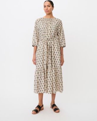 Masai Gathered Neck Midi Dress in Olivine at Nordstrom, Size Xx-Large