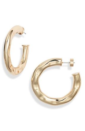 Nordstrom Hammered Hoop Earrings in Gold at Nordstrom