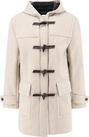 HUGO BOSS Jassen, Heren, Beige, M, Wol, Boss Jassen