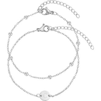 Adornia Set of 2 Assorted Chain Bracelets in Silver-C at Nordstrom Rack