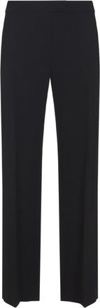 Khaite Straight Leg Black Viscose Pants With Concealed Fastening