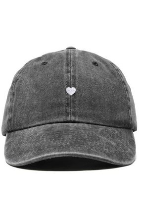 Dalix Lil Heart Dad Cap in Washed Black at Nordstrom