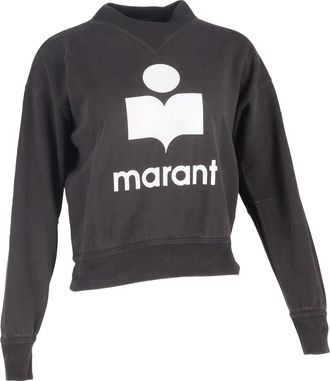 Isabel Marant Etoile Logo-Print Sweater in Black Cotton