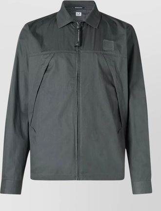 C.P. Company metropolis series logo collared long sleeve shirt