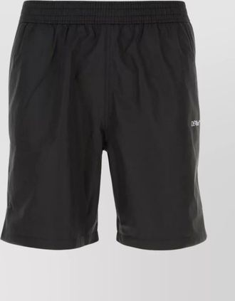 Off-white logo-print swim shorts