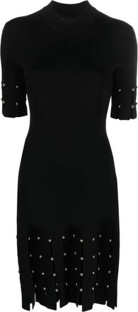 SIMKHAI Zwarte Casual Mini Jurk - Dames - Casual kleedjes - Zwart - L - Nylon - Kleedjes