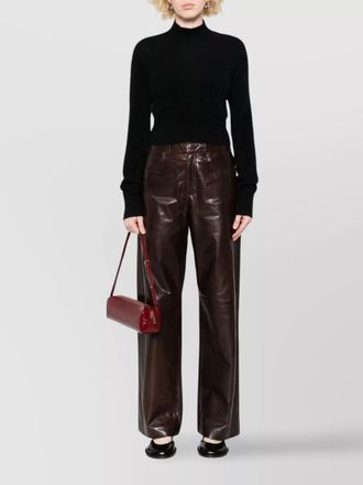 Sportmax cashmere mock neck cropped sweater