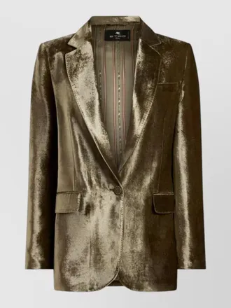 Etro velvet single breasted tailored jacket