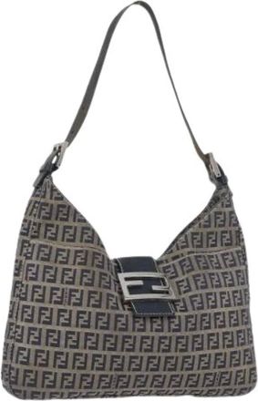 Fendi Pre-owned Shoulder Bags, female, Blue, Size: ONE SIZE Pre-owned Zucchino Canvas Hand Bag