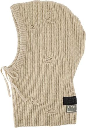Maison Margiela Unisex S52tb0008-M13138-806m Ribbed Wool Beanie Beige