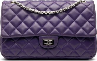 Chanel Pre-owned Womens Quilted Lambskin Reissue 2.55 Double Flap 226 - Purple Leather - One Size