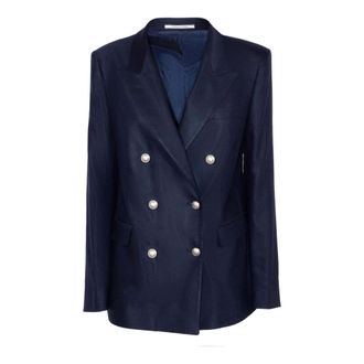 Tagliatore Blazers, female, Blue, Size: XL Double-breasted Blazer