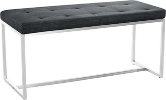 Clp Banco con patas de metal y asiento en Tela Gris oscuro