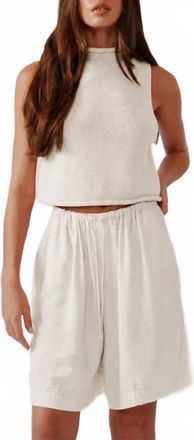 Sablyn Giada Roll Neck Tank Top In Gardenia