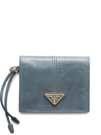 Prada small leather wallet - women - CALFSKIN - One Size - Blue