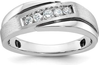 Diamond2Deal 14k White Gold Lab Grown Diamond Wedding Band Ring 1/4Ct Clarity- VS Color- G-H
