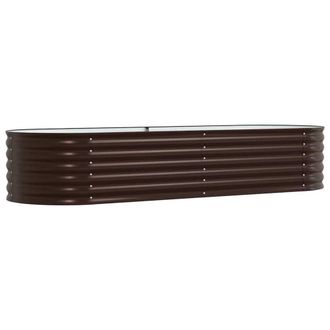 Berkfield Home Garden Raised Bed Brown 240x80x44 cm Galvanized Steel | Size: 240 x 80 x 44 cm