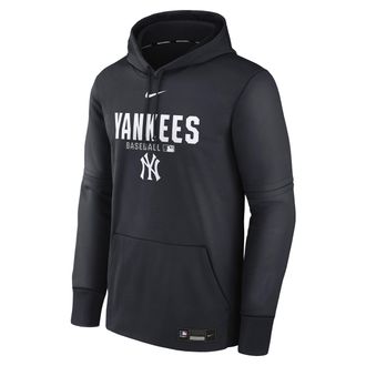 Nike Mens New York Yankees Authentic Collection Nike Therma MLB Pullover Hoodie in Blue | NAC311L5NK-RMG