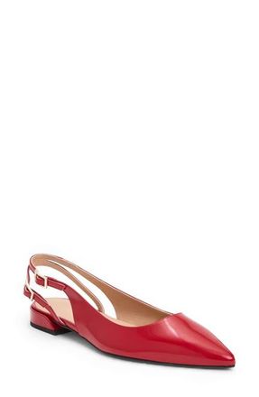 Bruno Magli Juliet Slingback Pointed Toe Flat in Berry Patent at Nordstrom, Size 10.5