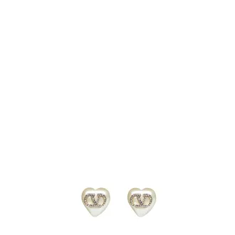 Valentino Garavani VLogo Heart Earrings - female - Valentino Garavani - Earrings - Beige - ONE SIZE - Accessories