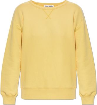 Acne Studios Washed Logo Sweatshirt - Dames - Sweatshirts - Geel - M - Katoen - Hoodies & sweatvesten