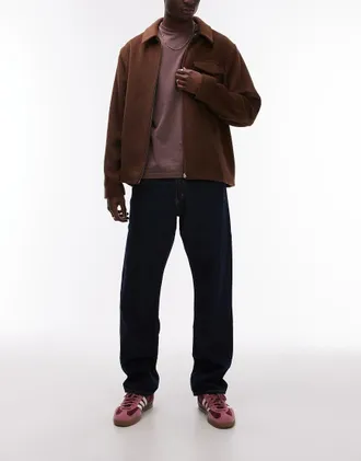 Arket Ocean loose straight leg jeans in dark washed blue