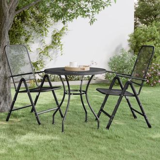 vidaXL Mesa De Jard&iacute;n &Oslash;80x72 Cm Antracitis De Malla De Metal Expandido