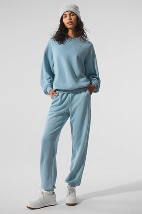 Alo | Accolade Crewneck Neck Pullover Top in Celestial Blue, Size: Large