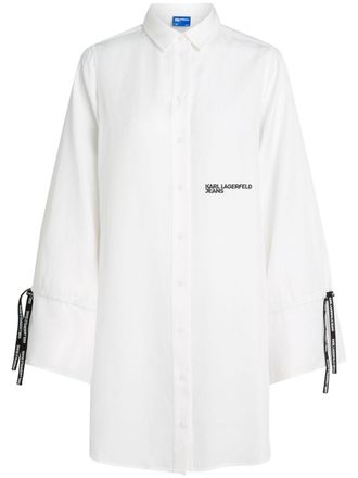 Karl Lagerfeld tied-sleeve shirt dress - White