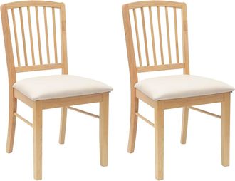 vidaXL Vidaxl Sillas De Comedor 2 Uds. Madera De Caucho S&oacute;lido Natural