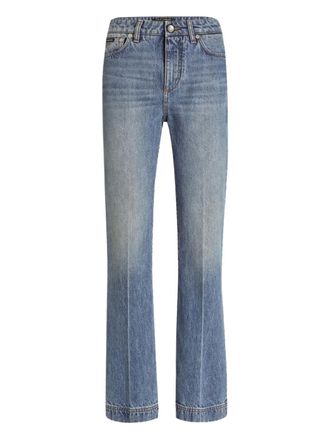 Dolce & Gabbana logo-plaque jeans - women - Cotton - 40 - Blue