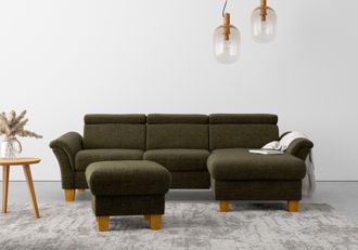 HOME AFFAIRE Ecksofa »Lindgren L-Form« wahlweise mit Bett mit klappbaren Rollen, Kasten und Kopfverstellung