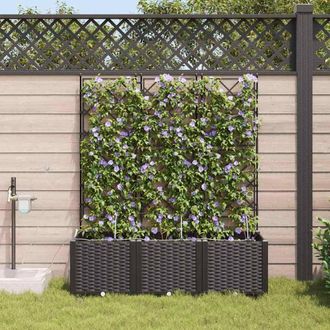 Berkfield Home Garden Planters with Water Irrigation System 3 pcs Black