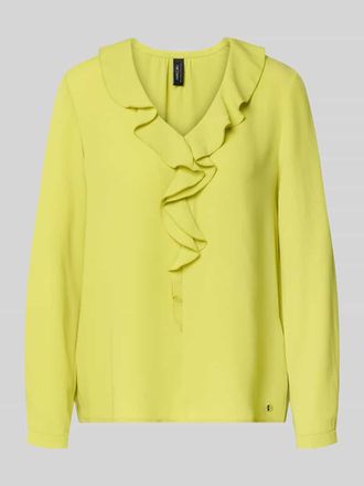 Marc Cain Relaxed Fit Bluse mit R&uuml;schenbesatz in Apfel, Gr&ouml;&szlig;e 34