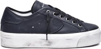 Philippe Model Low-Top Black Leather Sneakers