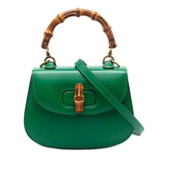 Gucci Pre-owned Bamboo Satchel - Dames - Pre-owned - Groen - Maat: ONE Size Leer