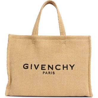 Givenchy Logo Raffia Tote in Natural at Nordstrom Rack