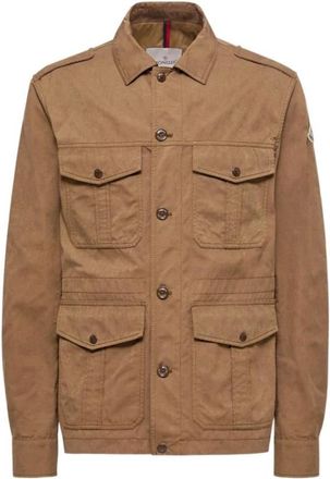 Moncler Amnicon Field Jacket - Heren - Zomerjassen - Bruin - XL - Katoen - Jassen