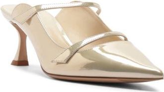 Alexandre Birman Tita Metallic Pointed Toe Mule Pump in Gold at Nordstrom, Size 8.5