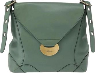 Chlo&eacute; Pre-owned Cross Body Bags, female, Green, Size: ONE SIZE Pre-owned Vintage Flap shoulder bag