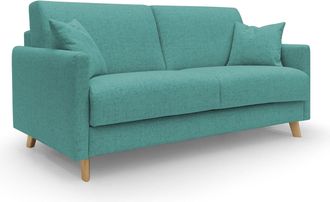 Divani.Store Edgar Sof&aacute; Cama Convertible En Tela Felis Impermeable 180 Cm (mat. 140x197) Verde Aguamarina