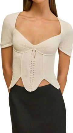 Cult Gaia Eliza Knit Top In Off White