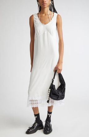 Simone Rocha Scoop Neck Lace Trim Midi Dress in Ivory at Nordstrom, Size 2 Us