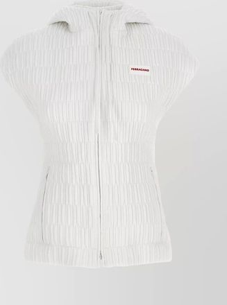 Ferragamo hooded vest sleeveless elastic waistband