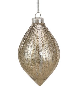 Northern Lights Dnu Unprofitable Northlight 5In Gold Mercury Glass Finial Christmas Ornament